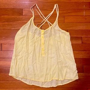 Anthropologie Yellow strappy tank top
